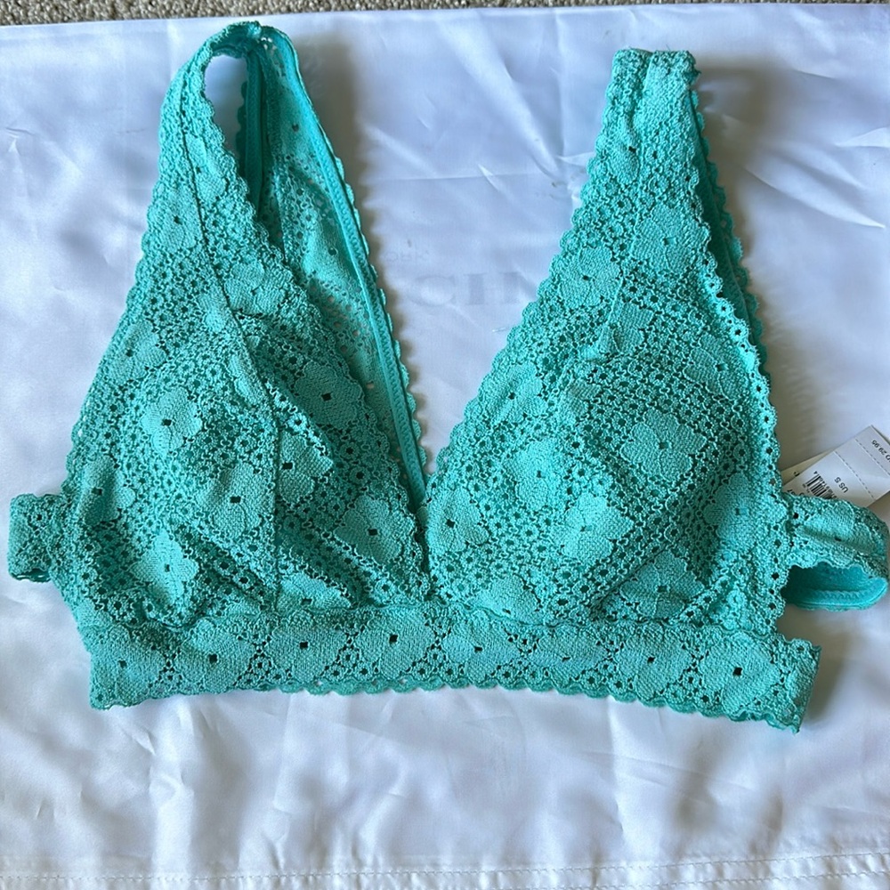 Aerie Bralette size S Turquoise NWT